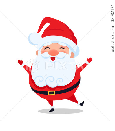 Holly Santa Claus Stands on One Leg and Sing Carol 38982124
