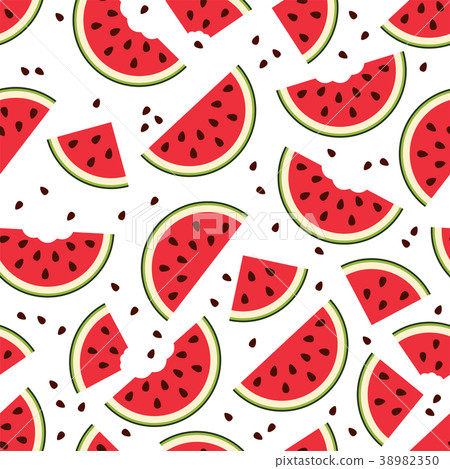 vector watermelon seamless pattern - Stock Illustration [38982350] - PIXTA