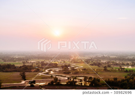 Beautiful Sunset - sunrise of Uthaithani, Thailand 38982696