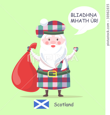 Scotland Santa Claus Poster Vector Illustration 38982835