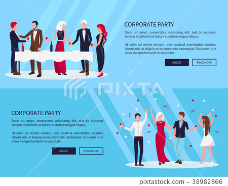 Web Page Corporate Party on Vector Illustration 38982866