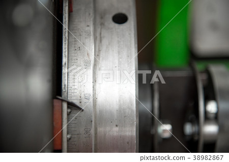 close-up high pressure diesel fuel pump test bench close-up high pressure diesel fuel pump test bench 38982867