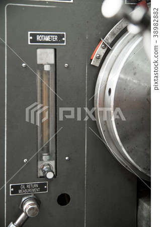 close-up high pressure diesel fuel pump test bench close-up high pressure diesel fuel pump test bench 38982882