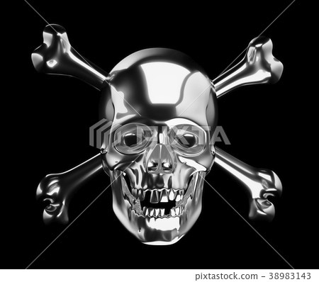 Silver Skull with cross bones or totenkopf  38983143