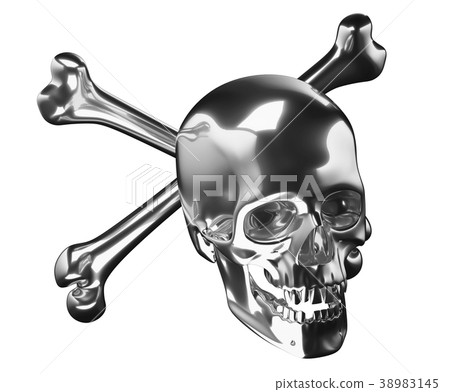 Silver Skull with crossed bones or totenkopf  38983145