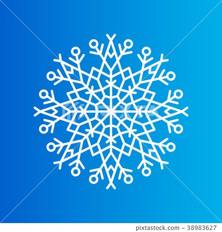 Snowflake Created from Ornamental Patterns on Blue 38983627