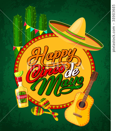 Cinco de Mayo banner with fiesta party symbols 38983685