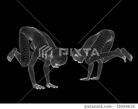 Wire frame perming3DCG插圖素材 38984639