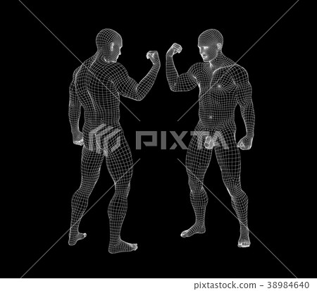 線框perming3DCG插圖材料的人的肌肉 線框perming3DCG插圖材料的人的肌肉 38984640