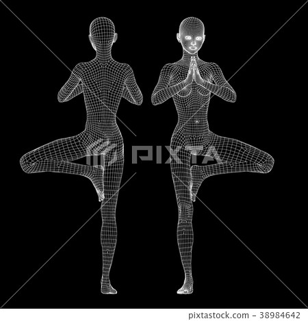 Wire frame perming3DCG illustration material Wire frame perming3DCG illustration material 38984642