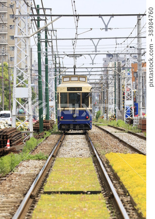 在Toden Arakawa線Arakawa車庫前面的羅斯火車 38984760
