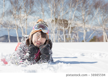 Snow cheek stick person 38985594