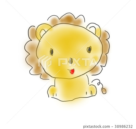 Lion-kun. Doodle style illustration of a child. Flappy picture of animals 38986232