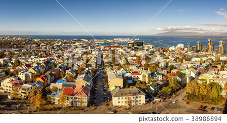 Panorama of Reykjavik in Iceland viewed from above Panorama of Reykjavik in Iceland viewed from above 38986894