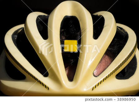 Bicycle helmet front view closeup Bicycle helmet front view closeup 38986950
