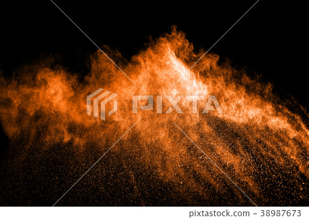abstract gold dust explosion on  black background. 38987673