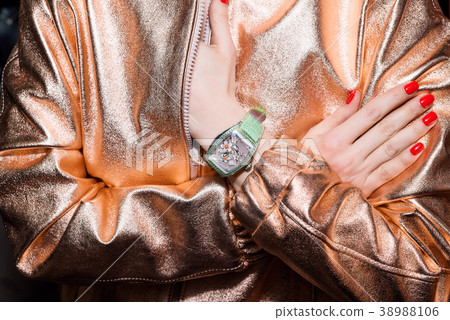 Young business woman wearing luxury watch. Stylish Young business woman wearing luxury watch. Stylish 38988106