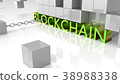 Fat green metallic letters showing blockchain 38988338