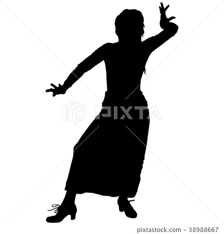 silhouette of flamenco dancer silhouette of flamenco dancer 38988667