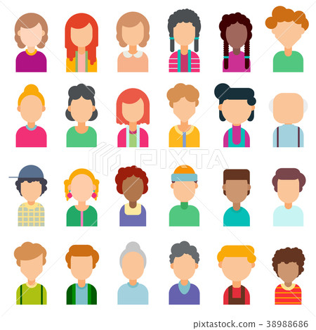 Colourful set of characters in flat design Colourful set of characters in flat design 38988686