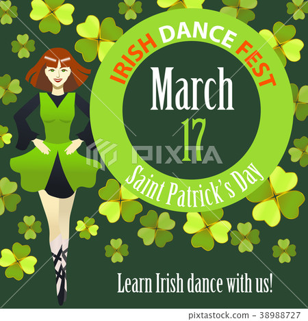 Irish Dance Festival Template in Cartoon Style 38988727