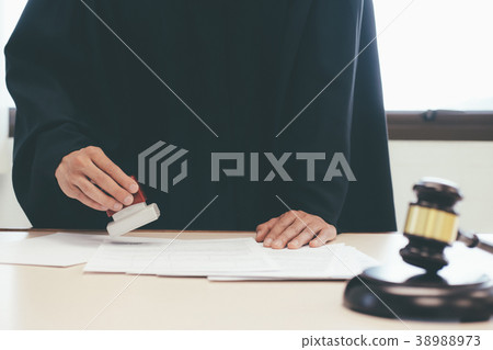 Judge gavel with Justice lawyers working at office. Judge gavel with Justice lawyers working at office. 38988973