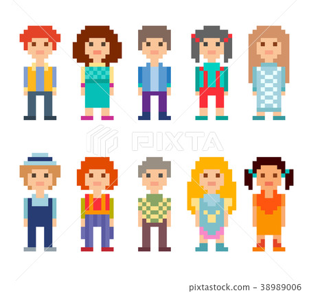 Set of different 8-bit characters  38989006