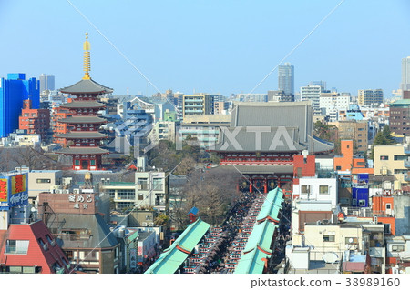 淺草寺廟地面晴天 淺草寺廟地面晴天 38989160