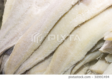 Background of frozen fish fillets of white varieti Background of frozen fish fillets of white varieti 38991494