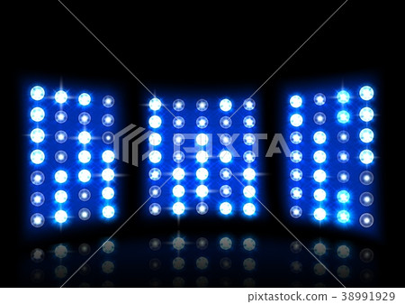 Floodlight of stadium on a dark background Floodlight of stadium on a dark background 38991929