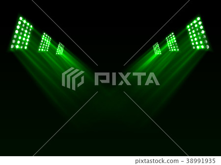 Green stage lights background Green stage lights background 38991935