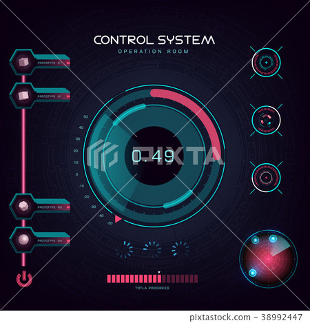Interface UI design graphic illustration HUD Interface UI design graphic illustration HUD 38992447