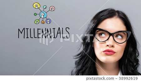 Millennials with young businesswoman 38992619