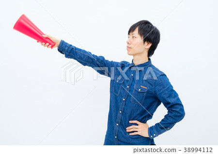 Men with megaphone Men with megaphone 38994112