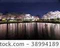 Cherry blossoms at night 38994189