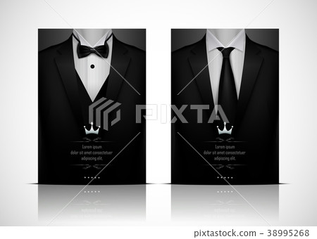 Black Suit and Tuxedo with bow tie 38995268