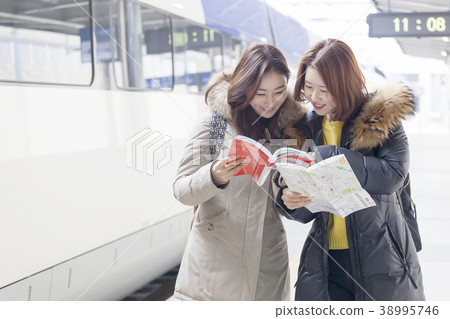 Friends, Couples, Train, Travel, KTX, Gangneung Station, Gangneung, Gangwon-do Friends, Couples, Train, Travel, KTX, Gangneung Station, Gangneung, Gangwon-do 38995746