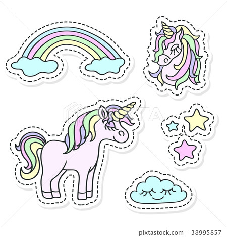 Unicorn Sticker Collection 7024655 Vector Art at Vecteezy