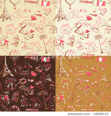 Seamless texture of Paris - Stock Illustration [38996418] - PIXTA