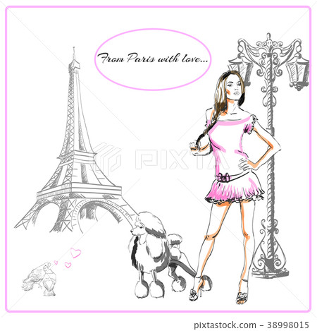Paris France fashion postcard Paris France fashion postcard 38998015