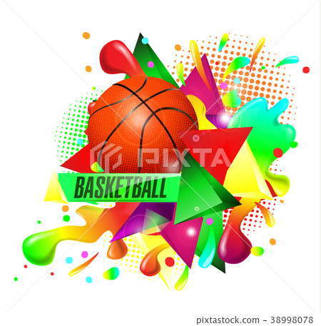 basketball ball and text abstract background sport 38998078