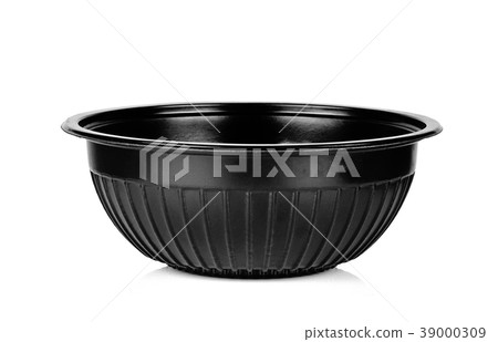 black plastic bowl isolated on white background black plastic bowl isolated on white background 39000309