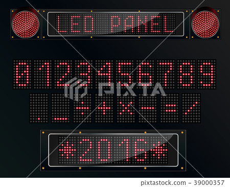 LED digital figure on black background 39000357