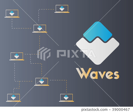 Waves blockchain networking concept style - Stock Illustration ...