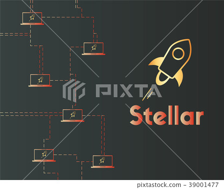 Blockchain stellar network style background 39001477