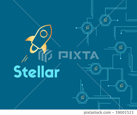 Blockchain stellar circuit style background - Stock Illustration ...