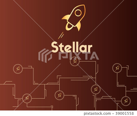 Blockchain stellar style circuit on dark - Stock Illustration [39001558 ...