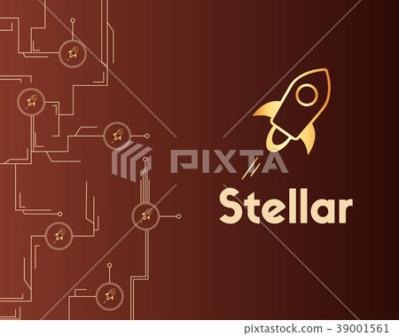 Blockchain stellar style circuit on dark - Stock Illustration [39001561 ...