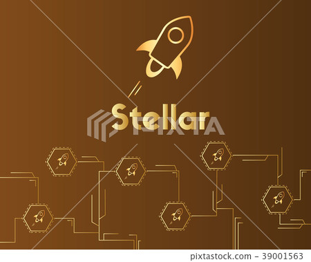 Blockchain stellar style circuit on dark - Stock Illustration [39001563 ...