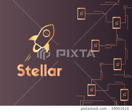 Blockchain stellar cryptocurrency style background 39001628